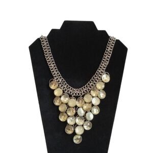 Charming Charlie Silver Toned Shimmering Charms Heavyweight Bib Style Necklace